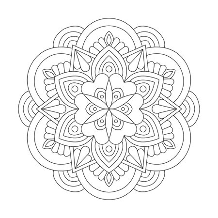 Graceful Gestures mandalas coloring book page for kdp book interior. Peaceful Petals, Ability to Relax, Brain Experiences, Harmonious Haven, Peaceful Portraits, Blossoming Beauty mandala designのイラスト素材