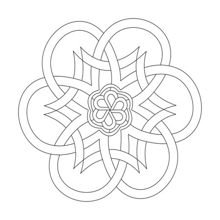 Celtic mandala digital arts coloring book page for kdp book interior. Peaceful Petals, Ability to Relax, Brain Experiences, Harmonious Haven, Peaceful Portraits, Blossoming Beauty mandala designのイラスト素材
