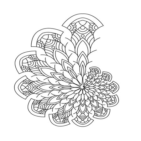 spiral Mandala Whimsical Wonders coloring book page for kdp book interior. Peaceful Petals, Ability to Relax, Brain Experiences, Harmonious Haven, Peaceful Portraits, Blossoming Beauty mandala design.のイラスト素材