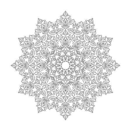 Eternal balance adult mandala coloring book page for kdp book interior Peaceful Petals, Ability to Relax, Brain Experiences, Harmonious Haven, Peaceful Portraits, Blossoming Beauty mandala design.のイラスト素材