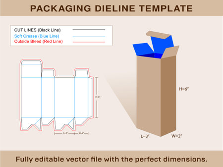 Auto Lock Box And Box Dieline Template, Vector Fileのイラスト素材