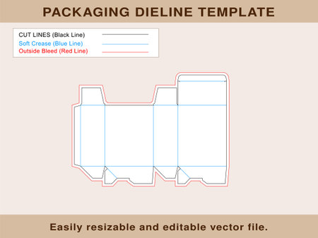 Auto Lock Box, Storage Box, Gift Box Dieline Template, Vector Fileのイラスト素材