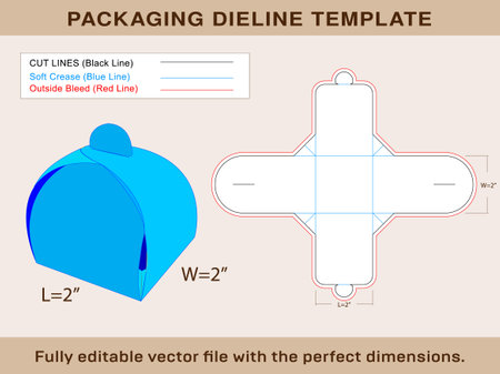 Birthday Party Gift Box, Favor Box, Wedding Gift Box Dieline Template Editable Vector File.のイラスト素材