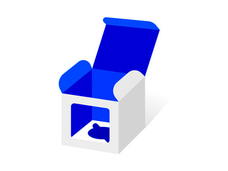 Cupcake Box, Square Display Box DielineTemplate Editable Vector File.のイラスト素材