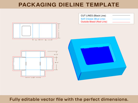 Display Soap Box, Dieline Template, Editable Vector File.のイラスト素材
