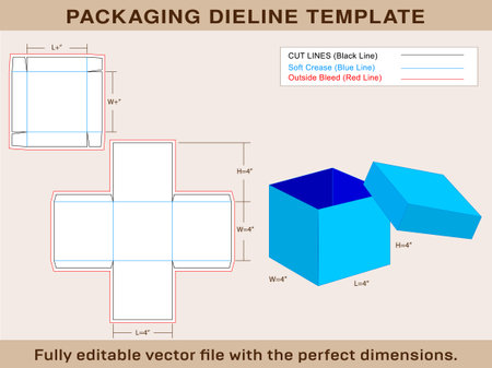 Explasion Box Dieline Template,Editable Vector File.のイラスト素材