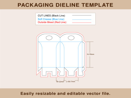 Large Gift Box, Cricut Silhouette, Gift Box template, Vector Fileのイラスト素材