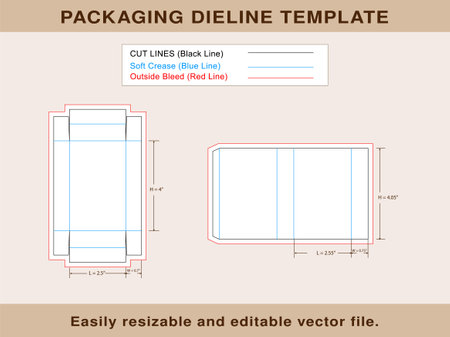 Match Box, Drawer box, sliding box, Dieline Template, Vector Fileのイラスト素材