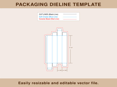 Pen Box Dieline Template, Vector Fileのイラスト素材