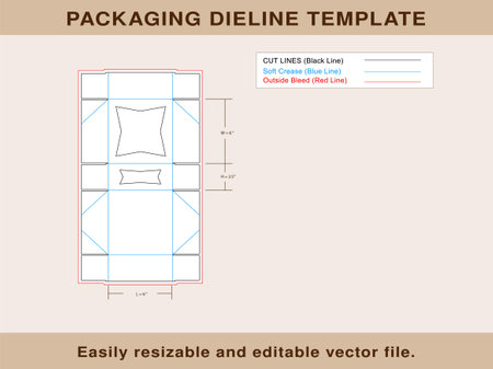 Pie Box, Dieline Template, Vector Fileのイラスト素材