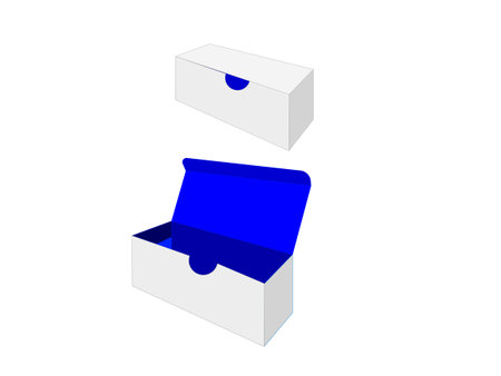 Rectangular Box, Box Dieline Template, Editable Vector File.のイラスト素材