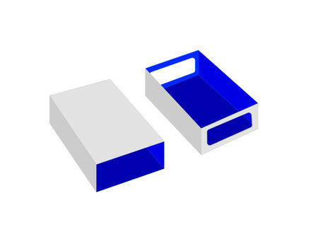 Shoe Box, Match Box, 3d box, Editable Vector File,のイラスト素材