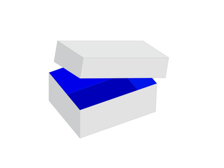 Shoe Box, Rectangle Box, Packaging box, 3d box, Editable Vector File,のイラスト素材