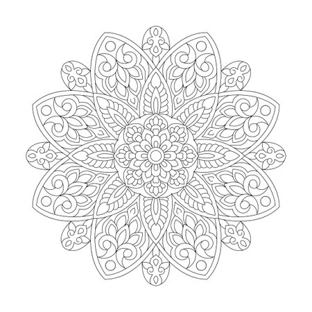 Leaf Flower Petal for Coloring book page, vector fileのイラスト素材