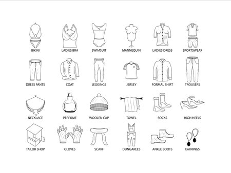 FASHION design line icon vector and editableのイラスト素材
