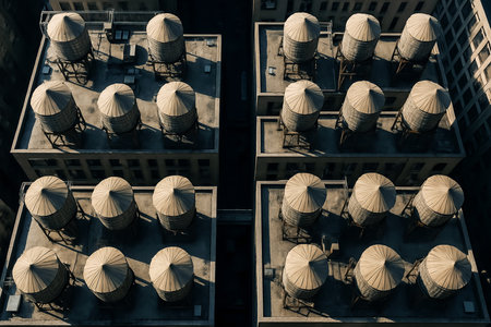 Colorful square mosaic tiles on the wall. Abstract background and texture.の素材