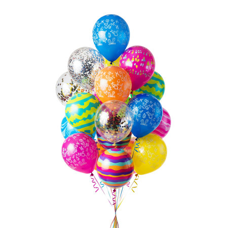 Colorful balloons isolated on white background. Happy Birthday. Vector illustration.の素材