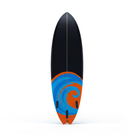 Surfboard isolated on a white background. 3d rendering.の素材