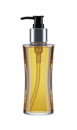 Cosmetic bottle isolated on a white background. 3d rendering.の素材