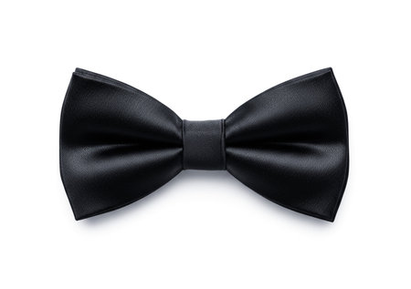Black bow tie isolated on white background. Clipping path included.の素材