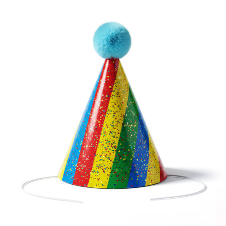 Party hat isolated on a white background. 3d render image.の素材