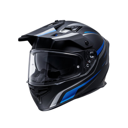 Modern black motorcycle helmet isolated on white background with clipping path. 3d illustrationの素材