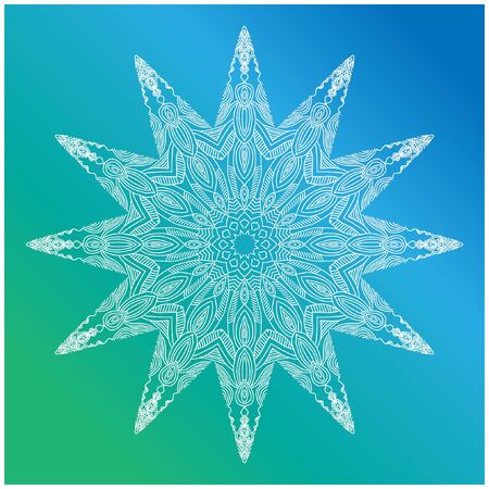 Vector Mandala- Star floral pattern Decorative gradientのイラスト素材