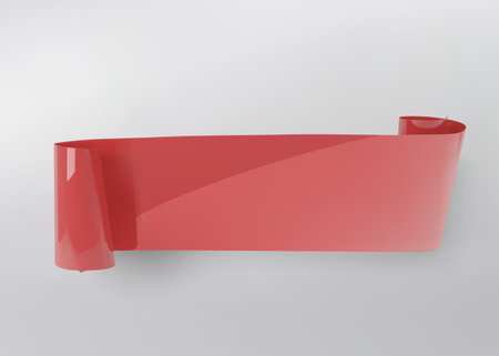 Glossy red ribbon. のイラスト素材