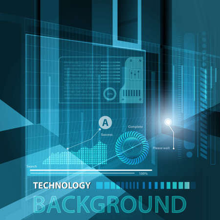 Abstract technology contour objects.Financial business presentation. Light futuristic concept, digital light blue. Vector modern backgroundのイラスト素材