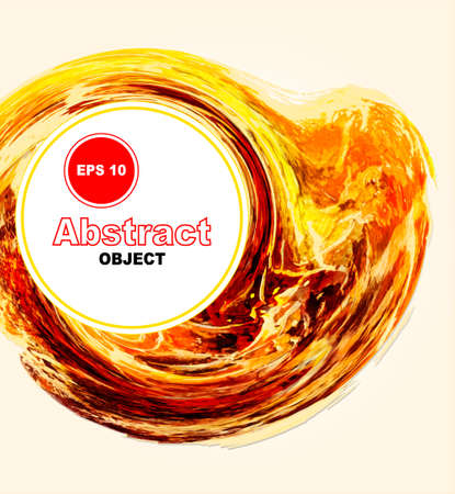 Orange, yellow and red aquarell blob. Abstract vector object. Can be usefor cover, banner, background.のイラスト素材