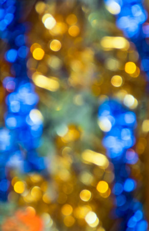 Soft blue and yellow blure background with bokeh. Rasterの写真素材