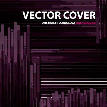 Abstract technology contour objects. Financial business presentation. Light futuristic concept, digital light and dark  pink. Vector modern backgroundのイラスト素材