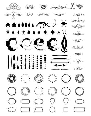 Wicker lines and old decor elements in vector.のイラスト素材