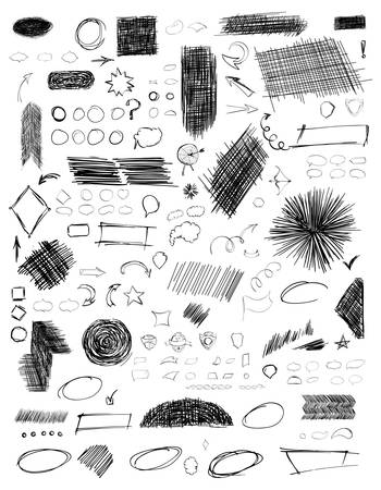Hand drawn scribble shapes.のイラスト素材