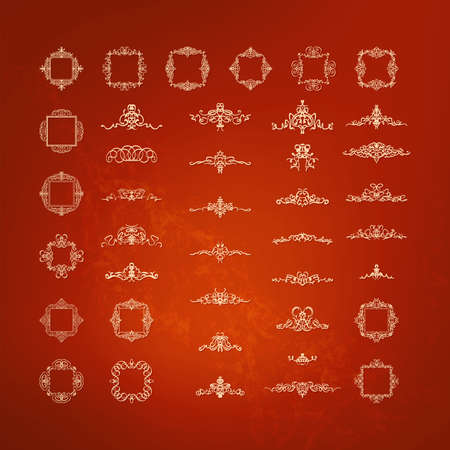 Wicker lines and old decor elements in vector.のイラスト素材