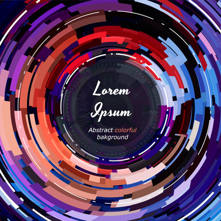 Abstract background with colorful geometric cells in blue and red colors. Vector landing page wallpaper. Minimal geometric background.のイラスト素材