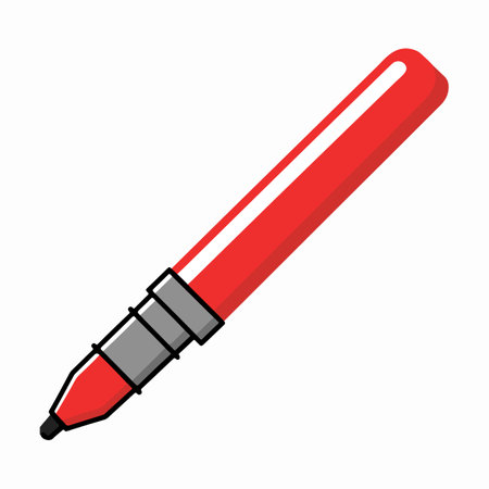Red pen icon. Flat illustration of red pen icon for web designのイラスト素材