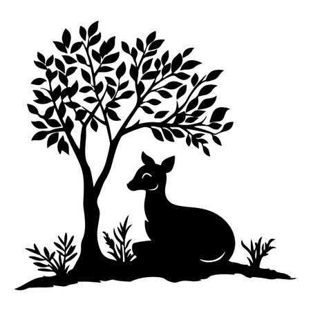Black silhouette of kangaroo on white background. Vector illustration.のイラスト素材