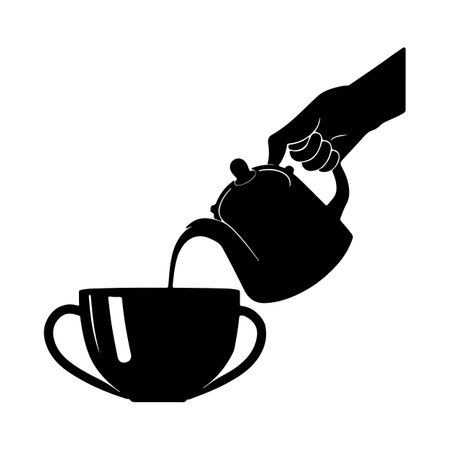 Hand with coffee cup and teapot icon vector illustration graphic designのイラスト素材