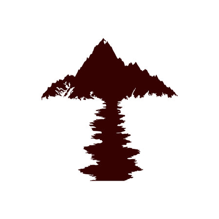 Vector image of an abstract silhouette of a mountain on a white backgroundのイラスト素材