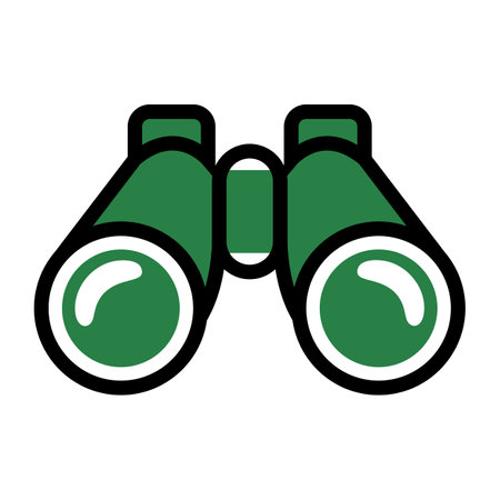 Binoculars flat icon for apps and websites. Vector illustrationのイラスト素材