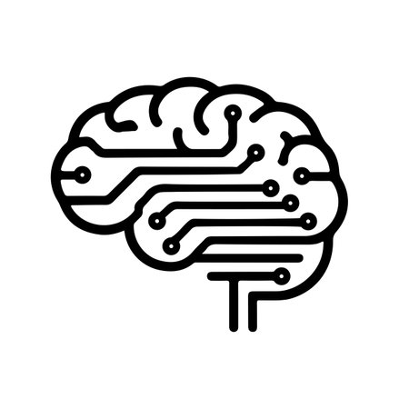 Brain icon vector. A thin line sign. Isolated contour symbol illustrationのイラスト素材