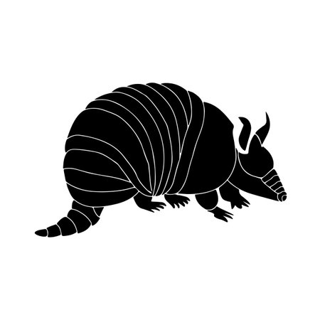 Armadillo icon in black style isolated on white background. Animal symbol stock vector illustration.のイラスト素材