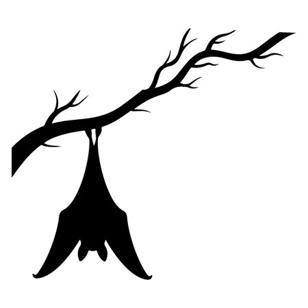 Silhouette of dead tree on white background. Vector illustration.のイラスト素材
