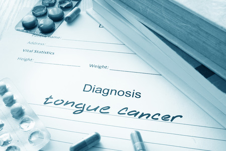 Diagnostic form with tongue cancer.の写真素材