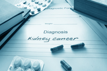 Diagnostic form with kidney cancer.の写真素材