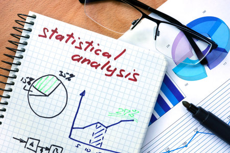 Notepad with words statistical analysis.