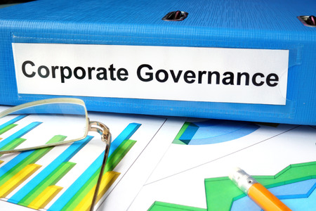 Folder with label Corporate Governance and charts.の写真素材