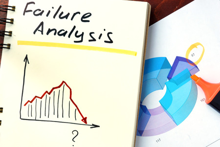 Failure analysis  concept. Notepad on the table.の写真素材