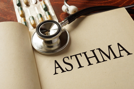 Book with diagnosis Asthma. Medic concept.の写真素材